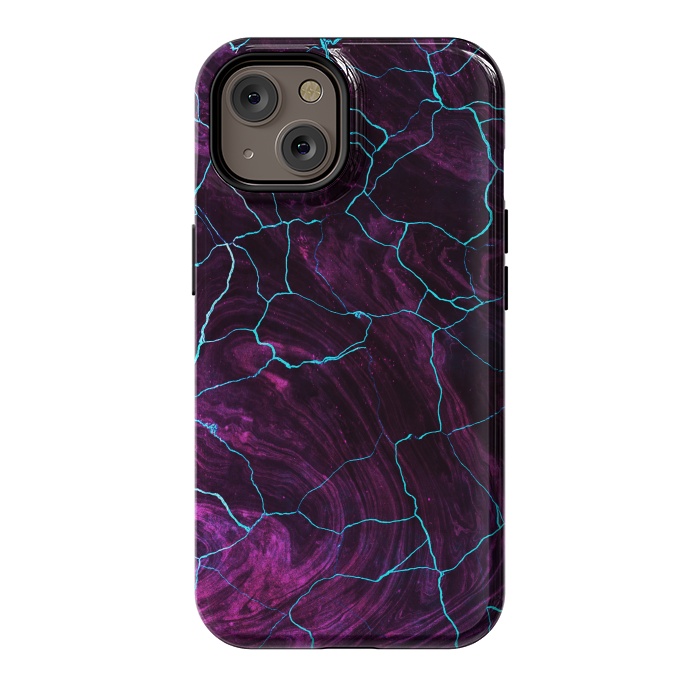 iPhone 14 StrongFit Metallic dark purple marble by Oana 