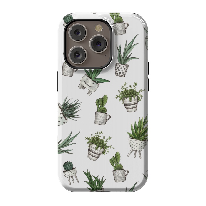 iPhone 14 Pro StrongFit cute houseplants in pots by Alena Ganzhela