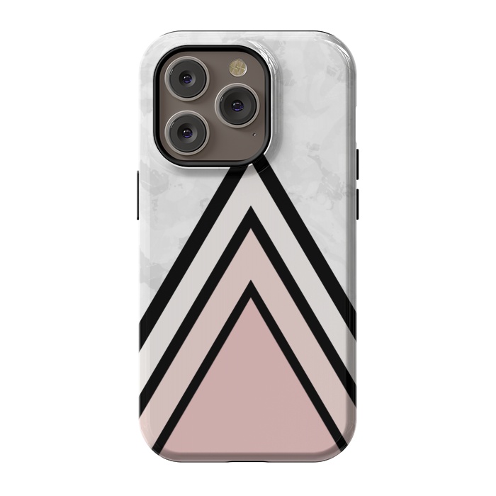 iPhone 14 Pro StrongFit Black pink triangles by Jms