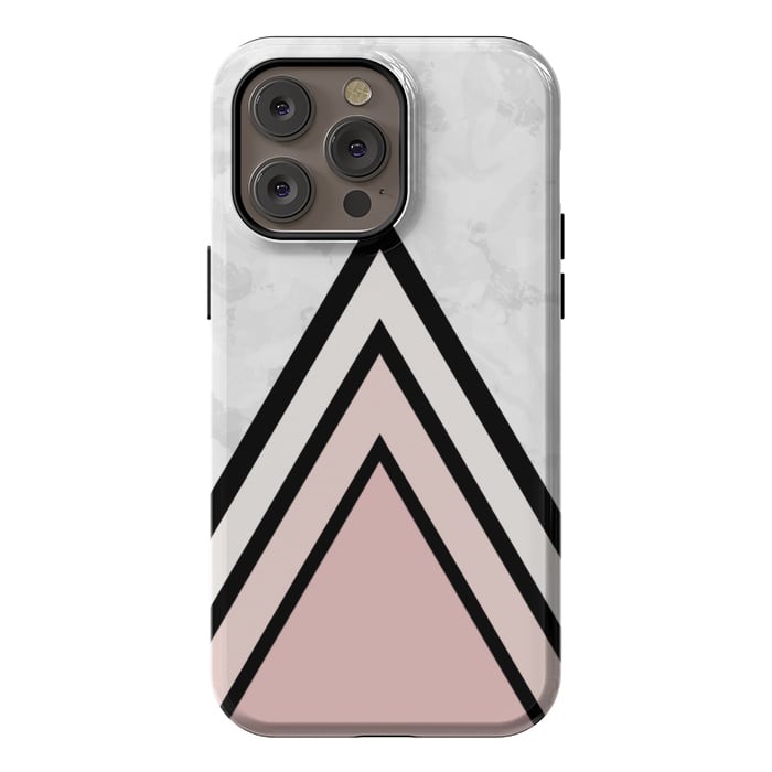 iPhone 14 Pro max StrongFit Black pink triangles by Jms