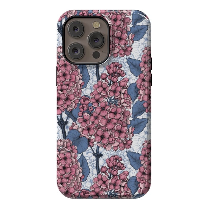 iPhone 14 Pro max StrongFit Lilac in pink and blue by Katerina Kirilova