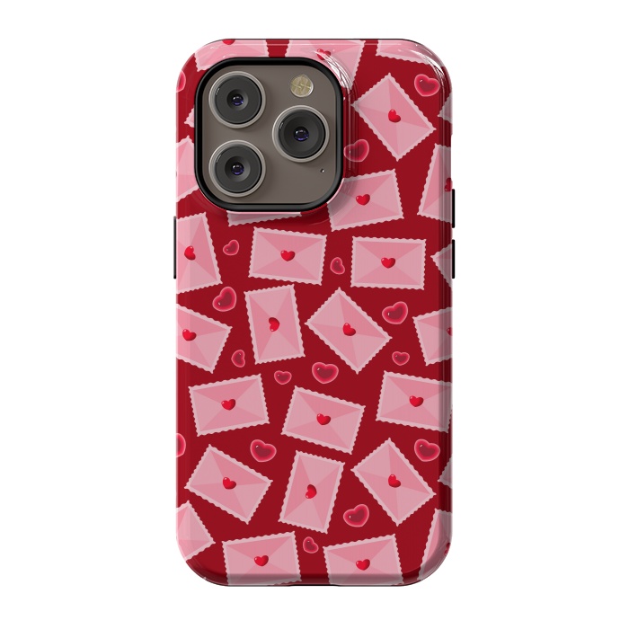 iPhone 14 Pro StrongFit PINK LOVE LETTERS  by MALLIKA