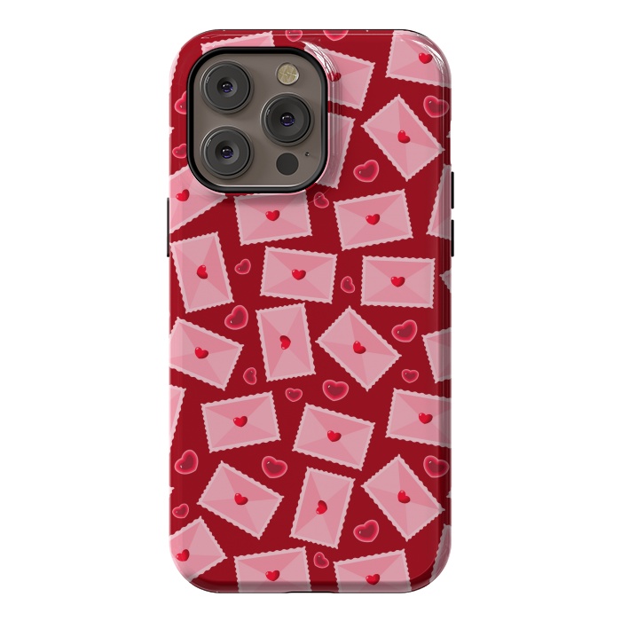iPhone 14 Pro max StrongFit PINK LOVE LETTERS  by MALLIKA