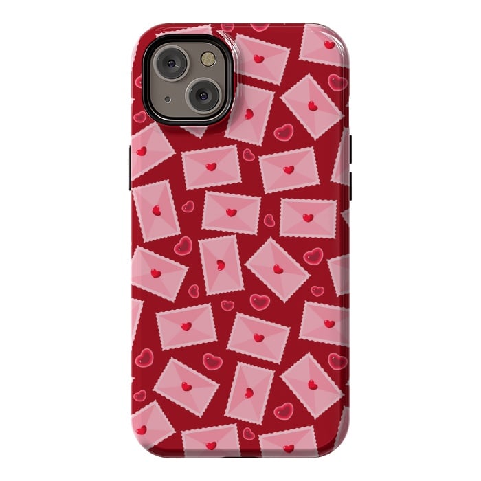 iPhone 14 Plus StrongFit PINK LOVE LETTERS  by MALLIKA