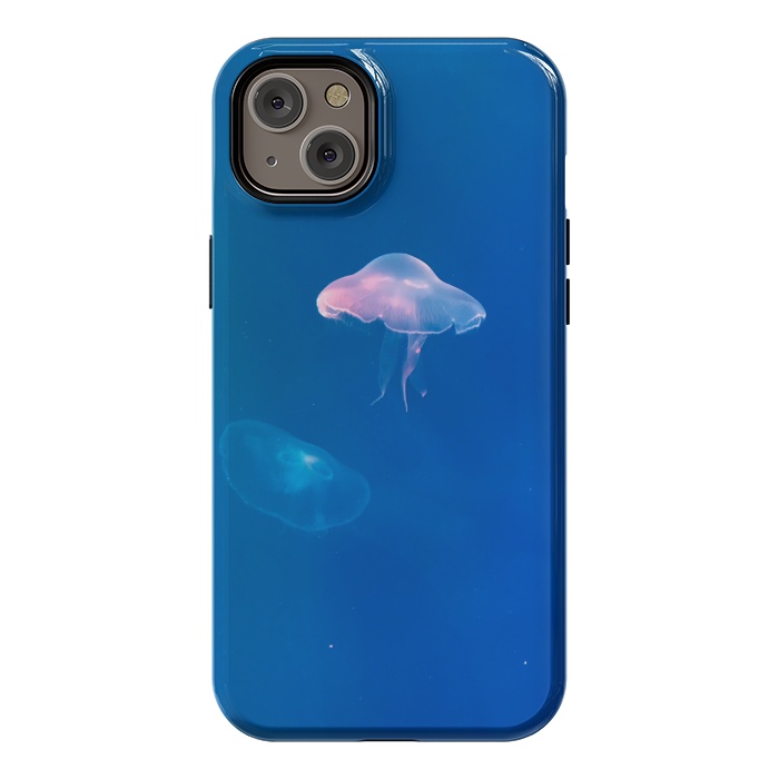 iPhone 14 Plus StrongFit White Jellyfish in Blue Water by Winston