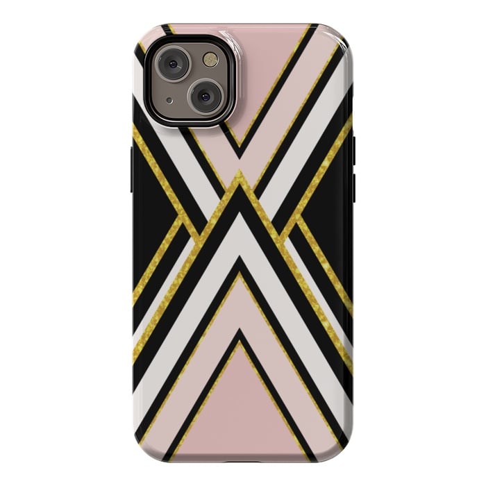 iPhone 14 Plus StrongFit Pink gold geometric by Jms