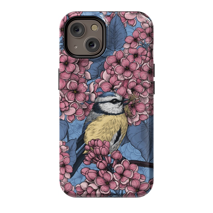 iPhone 14 StrongFit Tit bird in the lilac garden by Katerina Kirilova