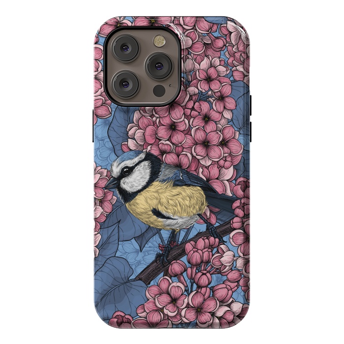 iPhone 14 Pro max StrongFit Tit bird in the lilac garden 2 by Katerina Kirilova