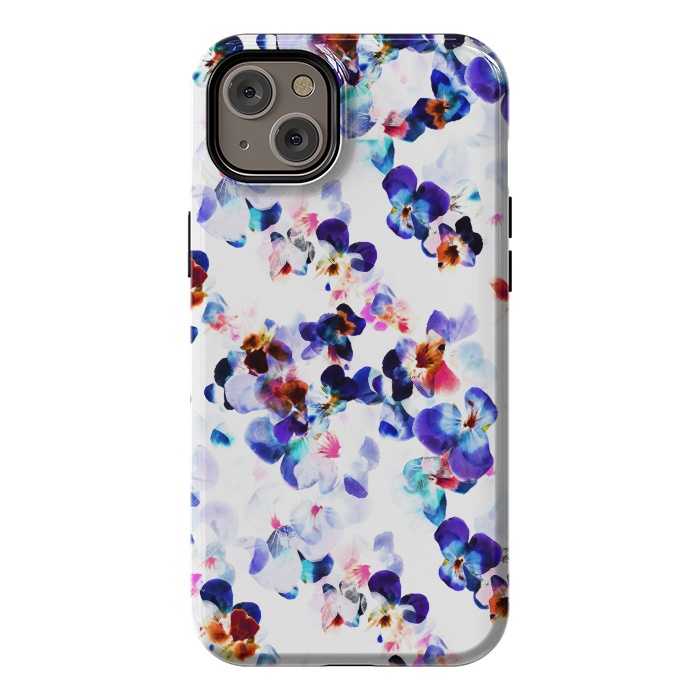 iPhone 14 Plus StrongFit Blue purple pansy petals by Oana 