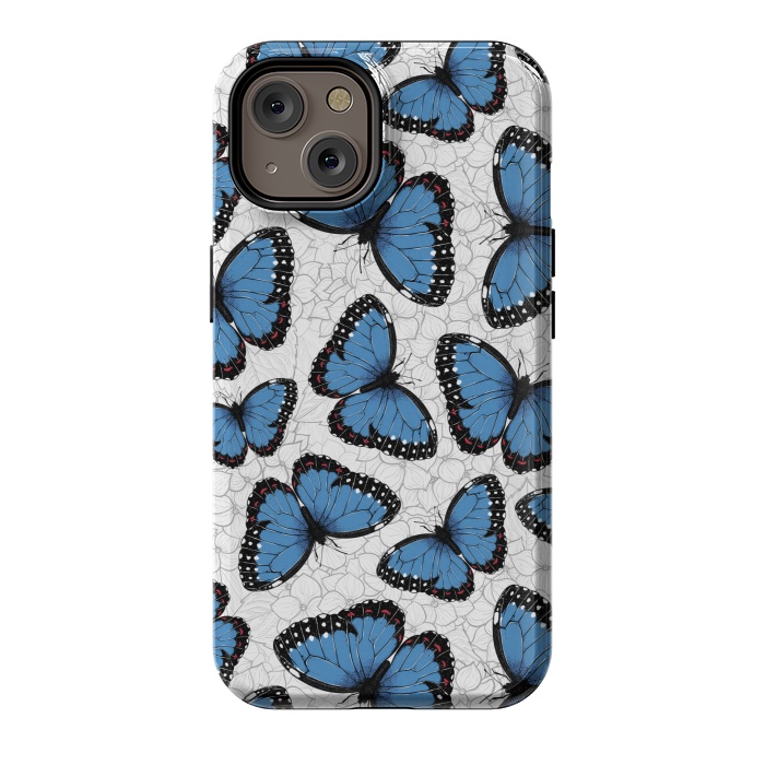 iPhone 14 StrongFit Blue morpho butterflies by Katerina Kirilova