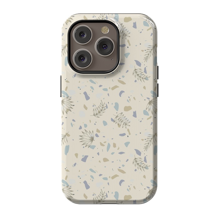 iPhone 14 Pro StrongFit Leaves on Terrazzo by Barlena