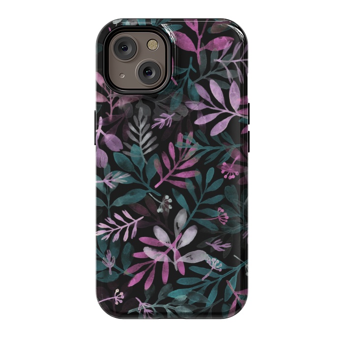 iPhone 14 StrongFit pink and green branches by Alena Ganzhela