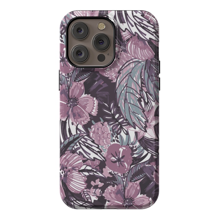 iPhone 14 Pro max StrongFit Modern sketched flower bouquet by Oana 