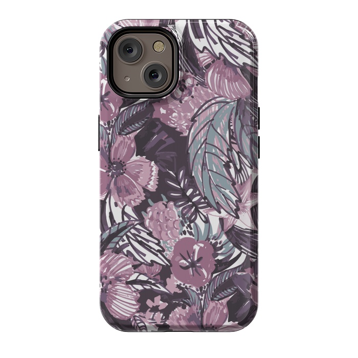 iPhone 14 StrongFit Modern sketched flower bouquet by Oana 
