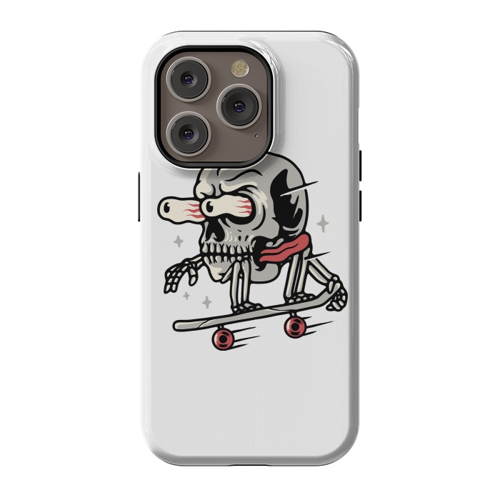 iPhone 14 Pro StrongFit Skull Skateboarding by Afif Quilimo