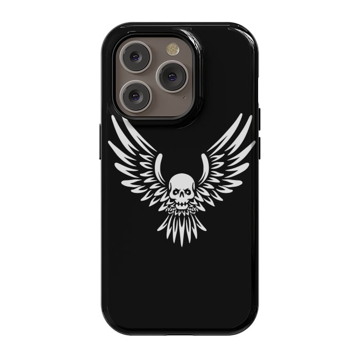 iPhone 14 Pro StrongFit Flying Skull by Afif Quilimo