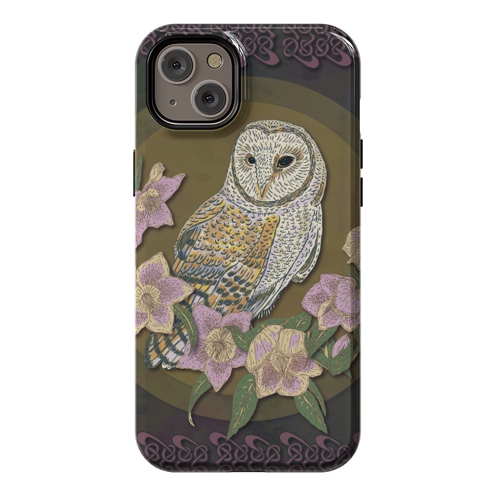 iPhone 14 Plus StrongFit Owl & Hellebore by Lotti Brown