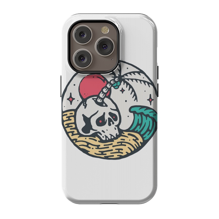 iPhone 14 Pro StrongFit Skull and Beach by Afif Quilimo
