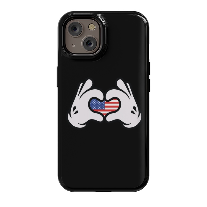 iPhone 14 StrongFit Hand Symbol of Love America by Afif Quilimo