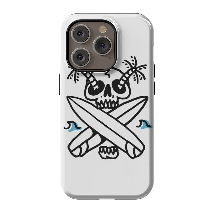 iPhone 14 Pro StrongFit Skull Surf Beach by Afif Quilimo