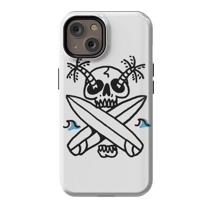 iPhone 14 StrongFit Skull Surf Beach by Afif Quilimo