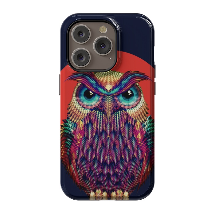 iPhone 14 Pro StrongFit Geometric Owl by Ali Gulec