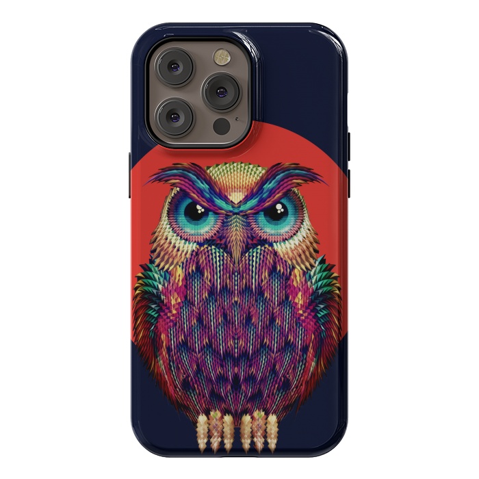 iPhone 14 Pro max StrongFit Geometric Owl by Ali Gulec