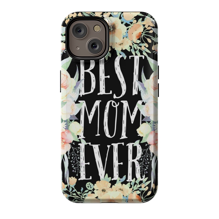 iPhone 14 StrongFit Best mom spring watercolor flowers  by Oana 