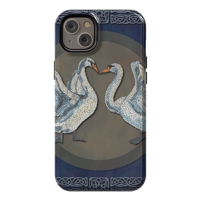 iPhone 14 Plus StrongFit Dancing Swans by Lotti Brown