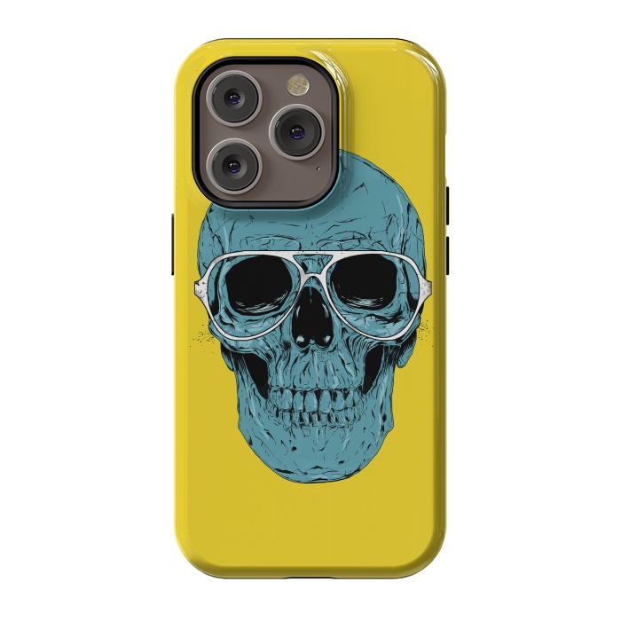 iPhone 14 Pro StrongFit Blue skull by Balazs Solti