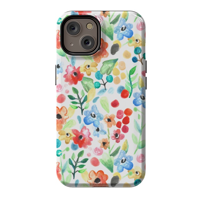 iPhone 14 StrongFit Flourish - Watercolour Floral by Tangerine-Tane