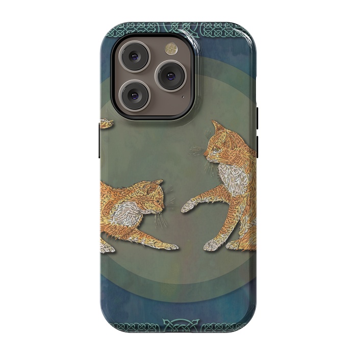 iPhone 14 Pro StrongFit Ginger Cats by Lotti Brown