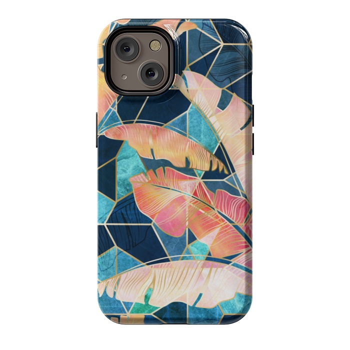 iPhone 14 StrongFit Marbled Topical Sunset by gingerlique