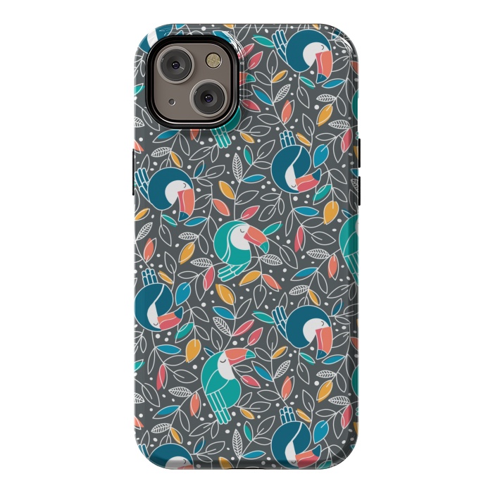 iPhone 14 Plus StrongFit Tossed Toucan by gingerlique