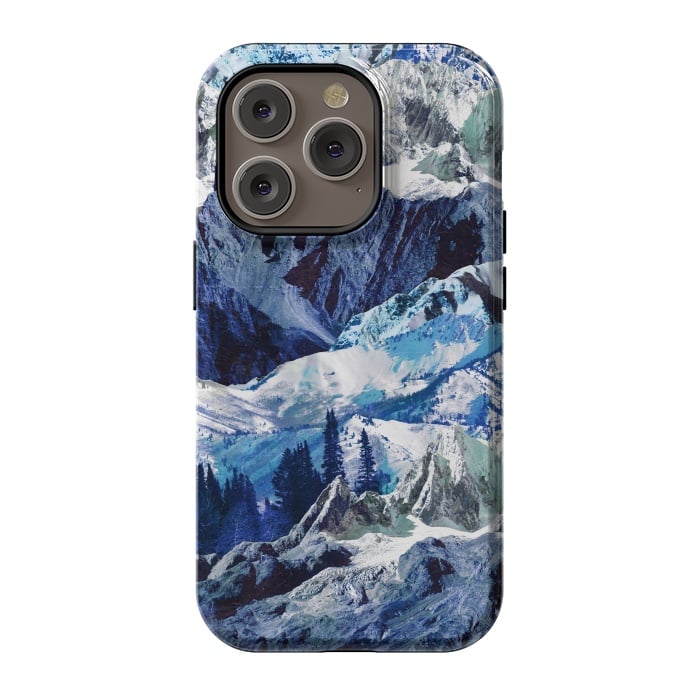 iPhone 14 Pro StrongFit Blue mountains landscape art by Oana 