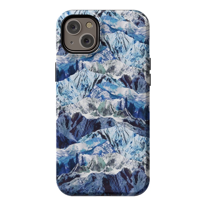 iPhone 14 Plus StrongFit Fantasy mountain landscape blue rock textures by Oana 