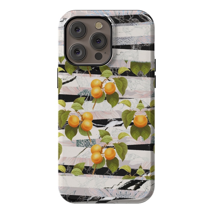 iPhone 14 Pro max StrongFit Colorful peaches and marble stripes by Oana 