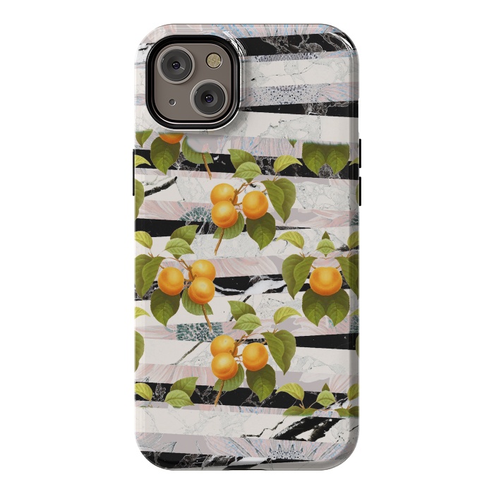 iPhone 14 Plus StrongFit Colorful peaches and marble stripes by Oana 