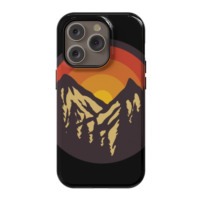 iPhone 14 Pro StrongFit Mountain Sunset by Afif Quilimo