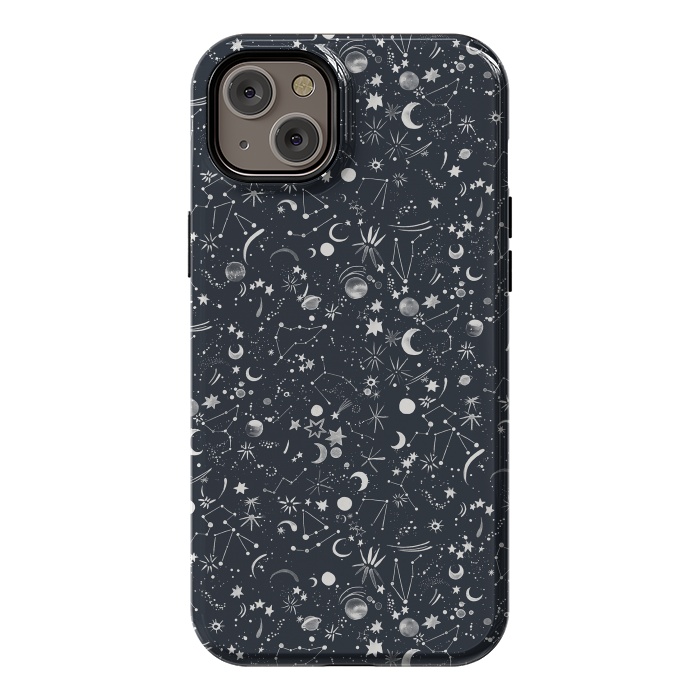 iPhone 14 Plus StrongFit Planets Galaxy Constellations Dark by Ninola Design