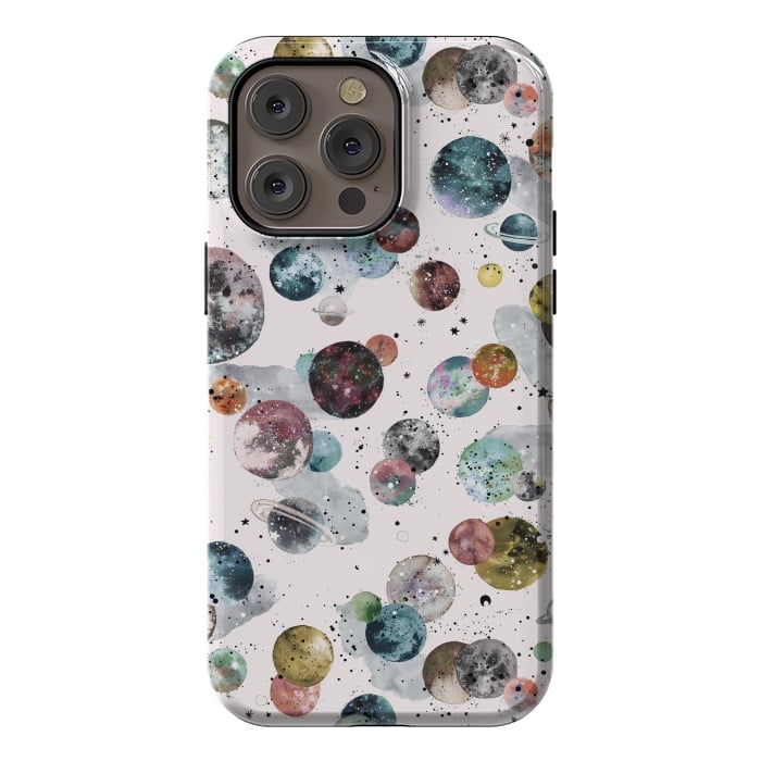 iPhone 14 Pro max StrongFit Cosmic Planets and Constellations Multicolored by Ninola Design