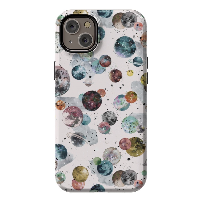 iPhone 14 Plus StrongFit Cosmic Planets and Constellations Multicolored by Ninola Design