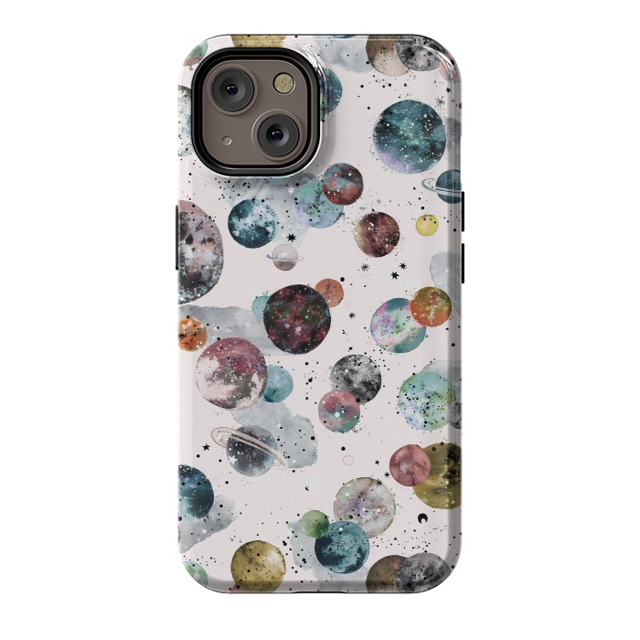 iPhone 14 StrongFit Cosmic Planets and Constellations Multicolored by Ninola Design