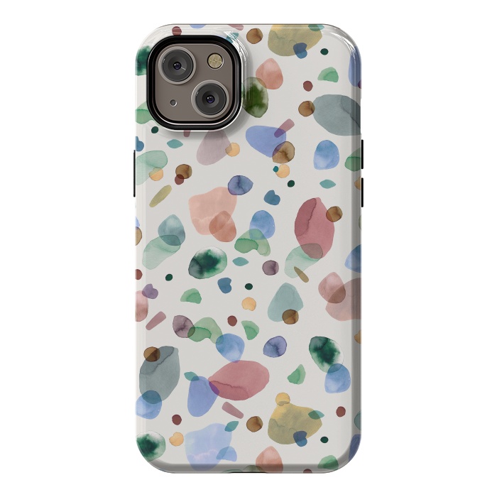 iPhone 14 Plus StrongFit Pebbles Terrazo Rounded Memphis Multicolored by Ninola Design