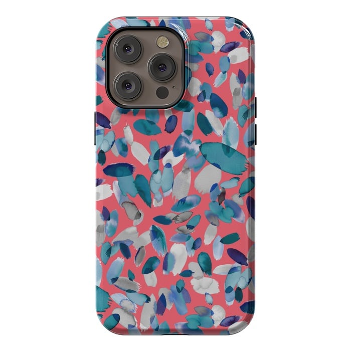 iPhone 14 Pro max StrongFit Abstract Petal Stains Colorful Red Blue by Ninola Design
