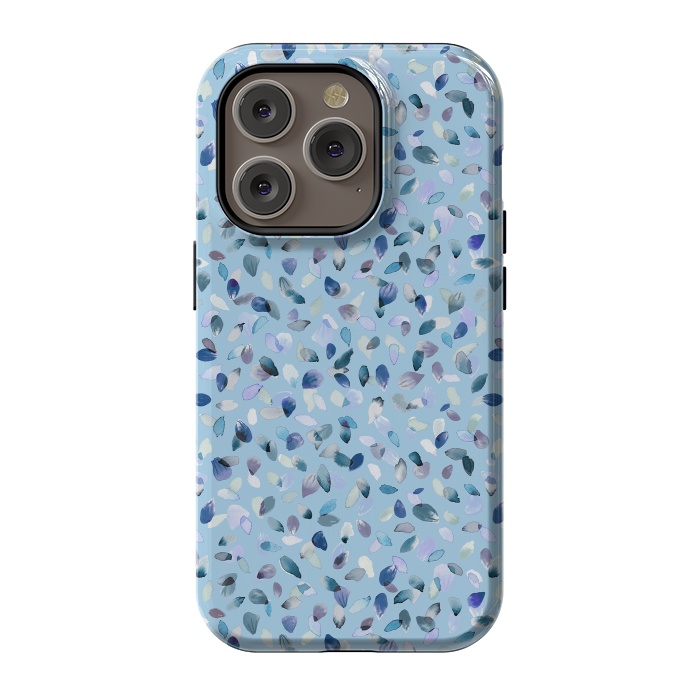 iPhone 14 Pro StrongFit Flower Petals Soft Blue by Ninola Design