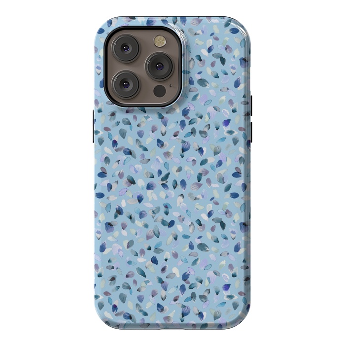 iPhone 14 Pro max StrongFit Flower Petals Soft Blue by Ninola Design