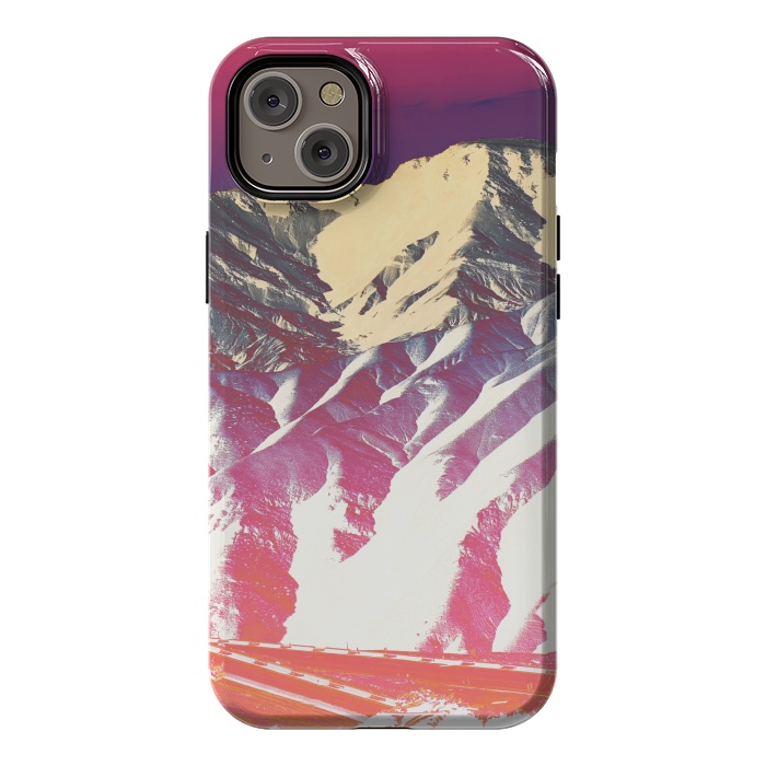iPhone 14 Plus StrongFit Utopia pink gradient desert mountain landscape by Oana 