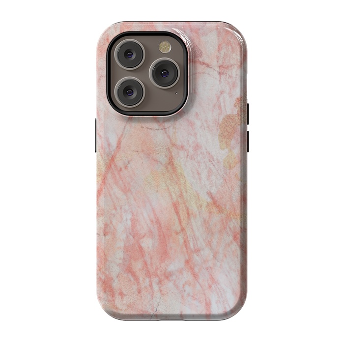iPhone 14 Pro StrongFit Pink Marble Stone by Martina