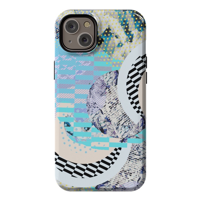 iPhone 14 Plus StrongFit Abstract geometric Memphis Art Deco design by Oana 